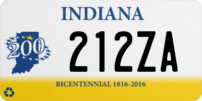 IN license plate 212ZA