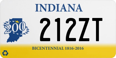 IN license plate 212ZT