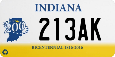 IN license plate 213AK