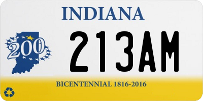 IN license plate 213AM