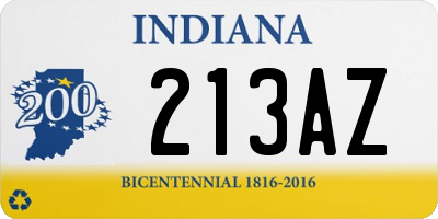 IN license plate 213AZ