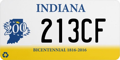 IN license plate 213CF