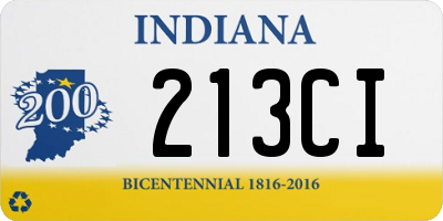 IN license plate 213CI