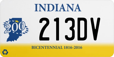 IN license plate 213DV