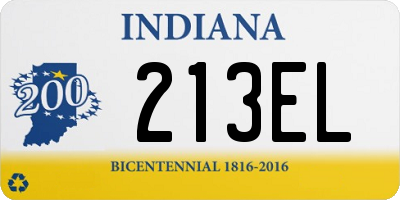 IN license plate 213EL