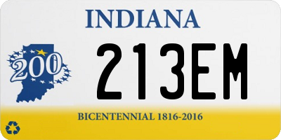 IN license plate 213EM