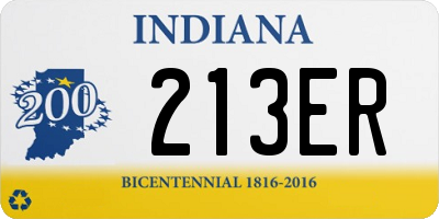 IN license plate 213ER