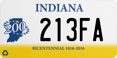 IN license plate 213FA