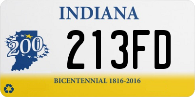 IN license plate 213FD