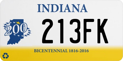 IN license plate 213FK