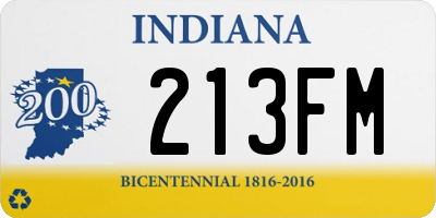 IN license plate 213FM