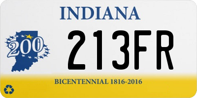 IN license plate 213FR