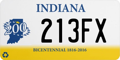 IN license plate 213FX