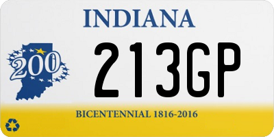 IN license plate 213GP