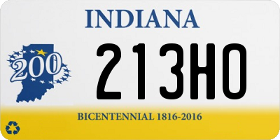 IN license plate 213HO