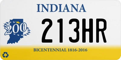 IN license plate 213HR