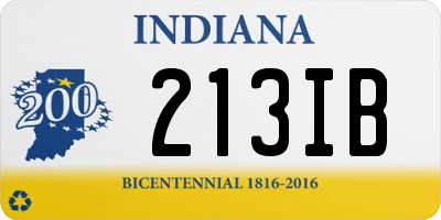 IN license plate 213IB