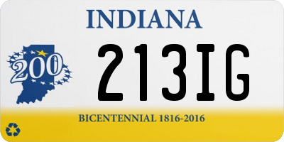 IN license plate 213IG