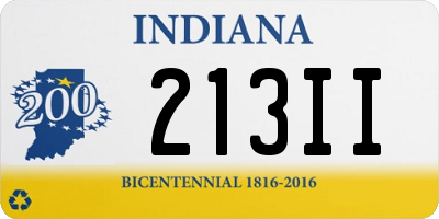 IN license plate 213II