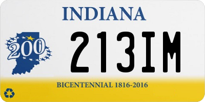 IN license plate 213IM