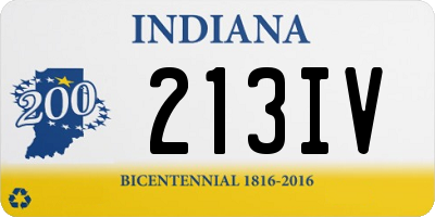 IN license plate 213IV