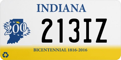 IN license plate 213IZ