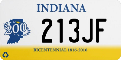 IN license plate 213JF