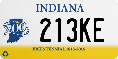 IN license plate 213KE