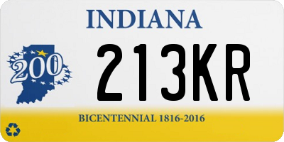 IN license plate 213KR