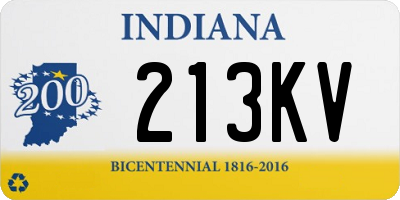 IN license plate 213KV