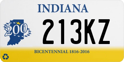 IN license plate 213KZ