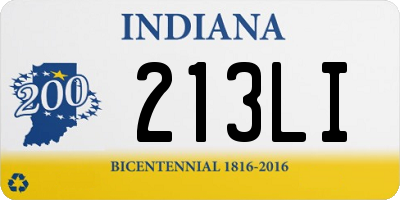 IN license plate 213LI