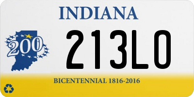 IN license plate 213LO