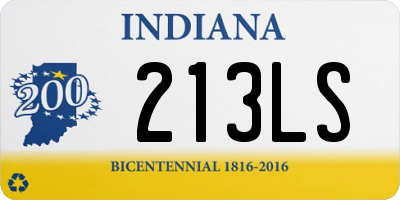 IN license plate 213LS