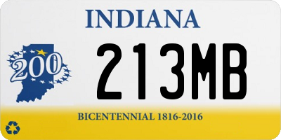 IN license plate 213MB