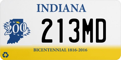 IN license plate 213MD