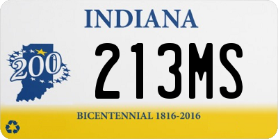 IN license plate 213MS