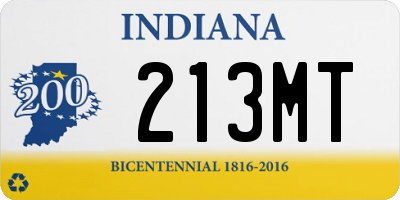 IN license plate 213MT