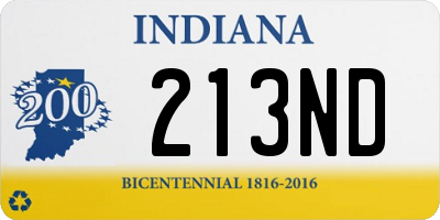 IN license plate 213ND