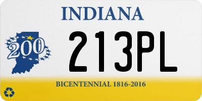 IN license plate 213PL