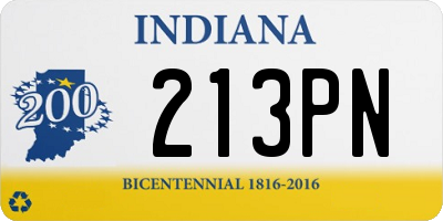 IN license plate 213PN