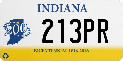 IN license plate 213PR