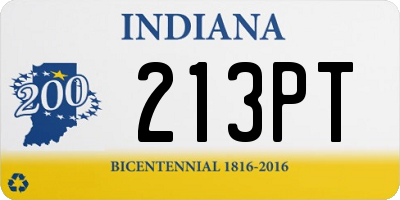 IN license plate 213PT