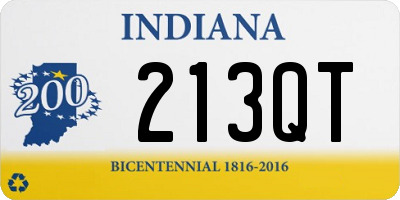 IN license plate 213QT