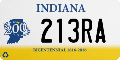 IN license plate 213RA