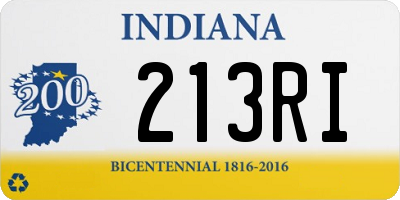 IN license plate 213RI