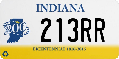 IN license plate 213RR