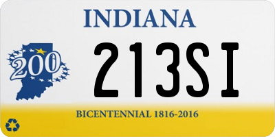 IN license plate 213SI