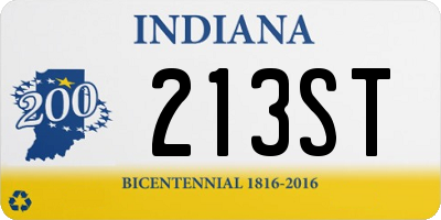 IN license plate 213ST