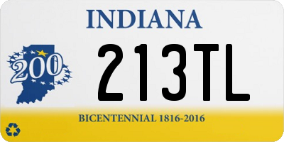 IN license plate 213TL